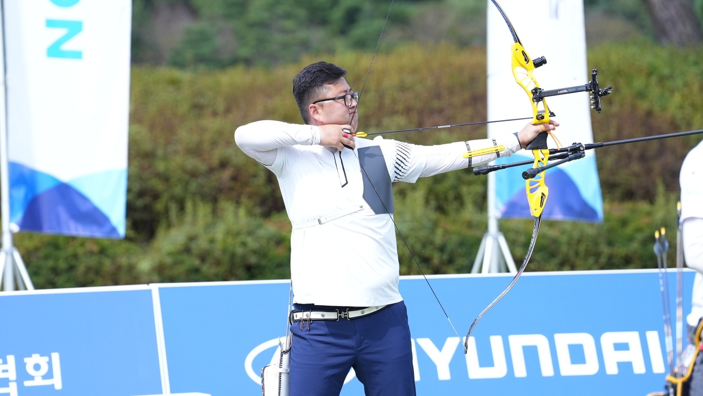 제56회 전국 남·여 양궁 종합선수권대회에서 정상에 오른 김우진 &#40;대한양궁협회 제공&#41;