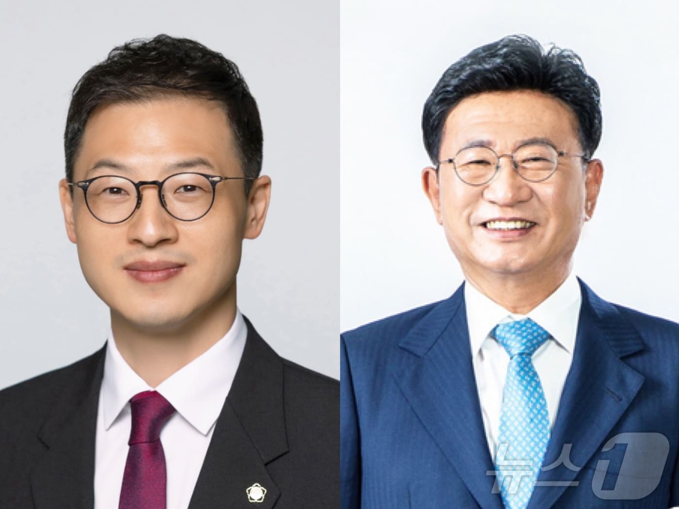 왼쪽부터 국민의힘 김상욱 울산시당위원장, 더불어민주당 이선호 울산시당위원장.