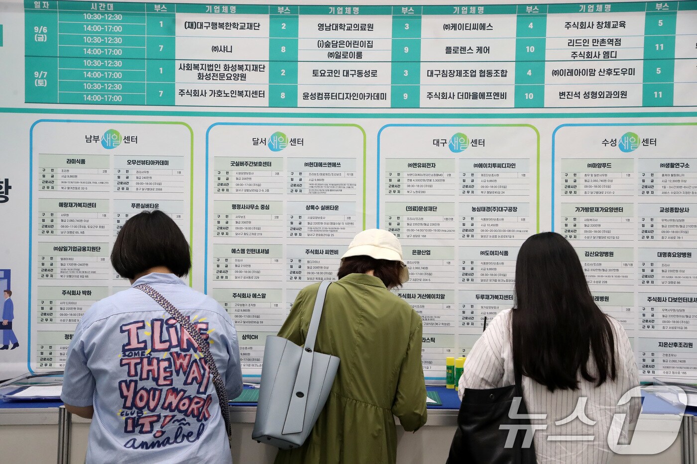 대구 엑스코에서 개막한 '2024 여성UP엑스포'의 부대행사 여성행복 일자리박람회를 찾은 여성 구직자들이 이력서를 작성하고 있다. 기사 내용과 관련 없음. /뉴스1 ⓒ News1 공정식 기자