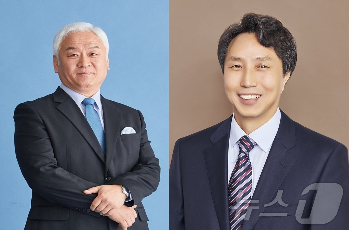 고인범(왼쪽부터) 신임 영화의전당 대표이사, 오재환 부산문화재단 재표이사(부산시청 제공)