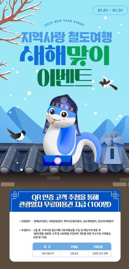 코레일 새해맞이 지역사랑 철도여행 이벤트 안내.(한국철도공사 제공)