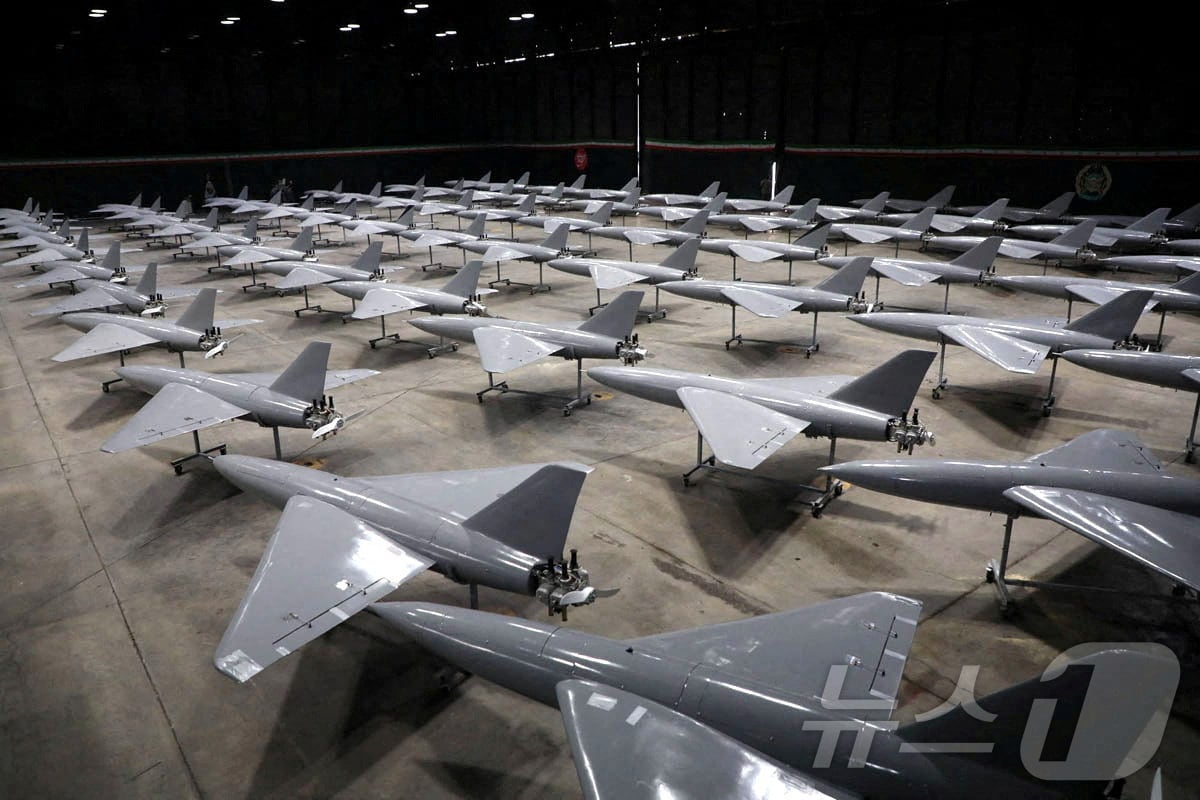 이란의 사거리 2000㎞ 스텔스 드론. &lt;자료사진&gt; 2025.1.13 ⓒ 로이터=뉴스1 ⓒ News1 강민경 기자