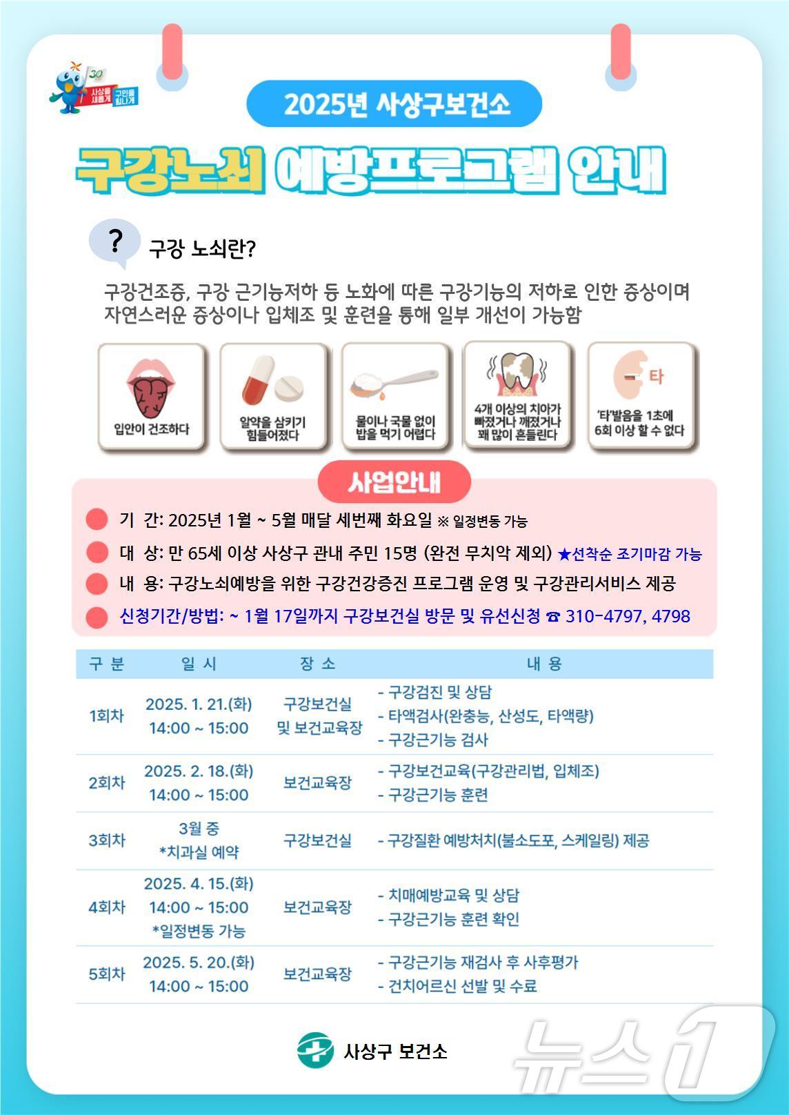 부산 사상보건소 '내 나이가 어때서' 안내 포스터.(사상구 제공)