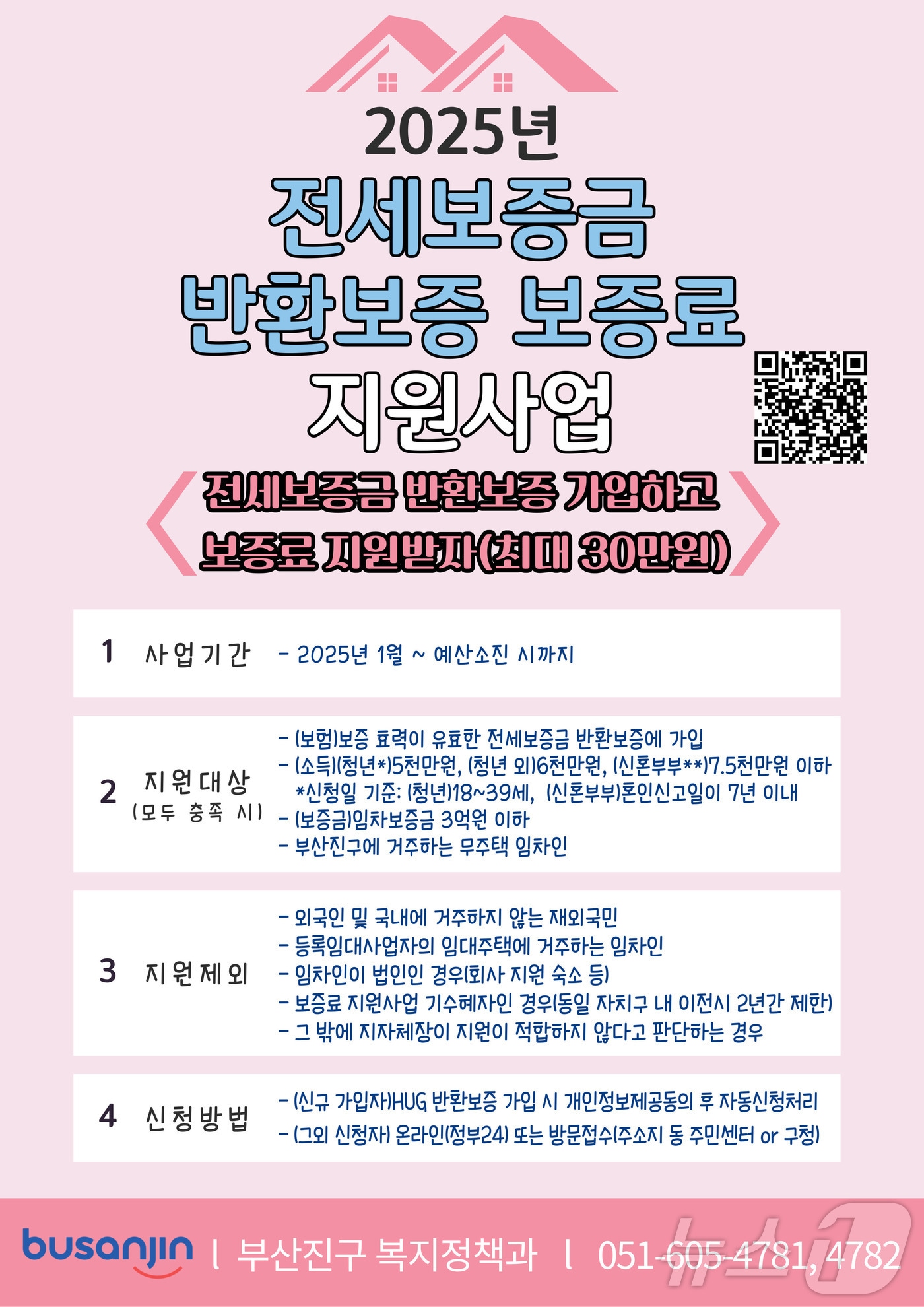 부산 부산진구 전세보증금 반환보증 보증료 지원사업 안내 포스터.(부산진구 제공)