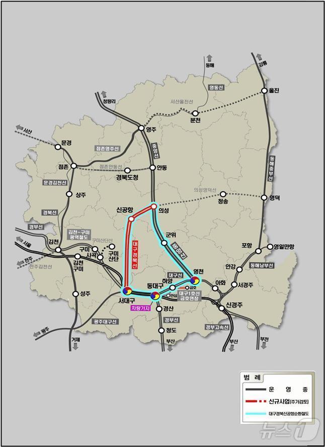 경북도내 순환철도망 ⓒ News1 김대벽기자