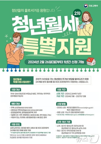 청년 월세 한시 특별지원금 지급 기간 연장 포스터.(홍천군 제공)/뉴스1
