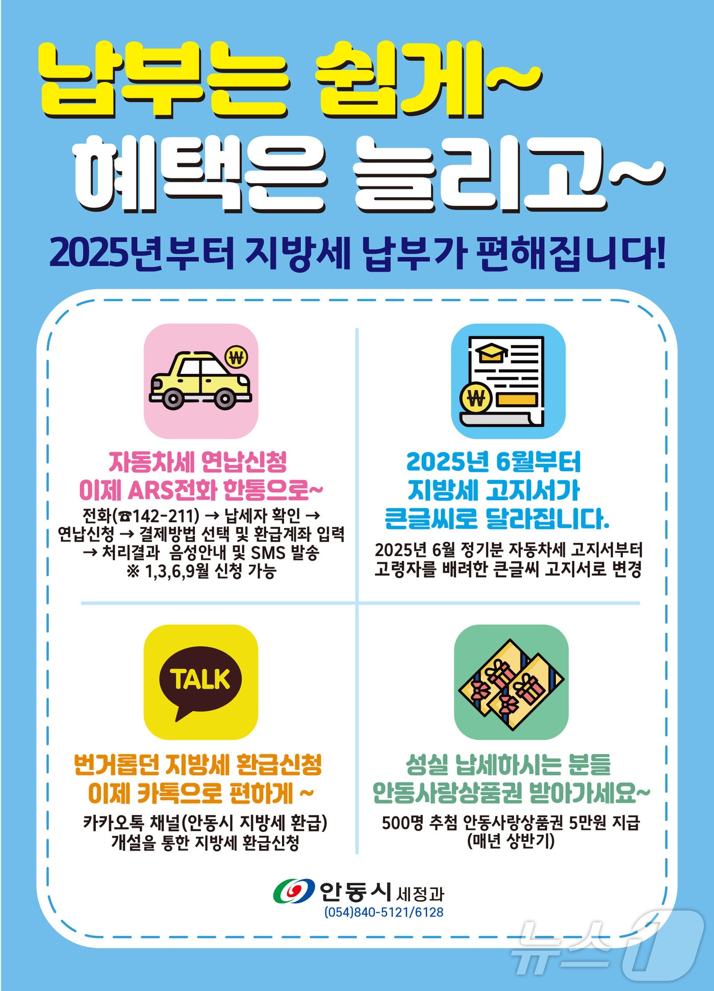 자동차세 연납 신청 안내문(안동시 제공)2025.1.17/뉴스1