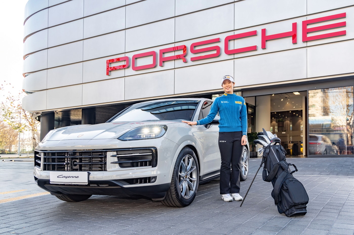 방신실이 포르쉐 '카이엔 E-하이브리드'를 후원 받았다. (세마스포츠마케팅 제공)