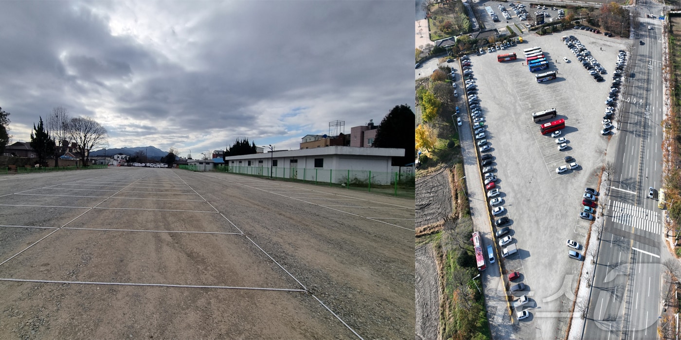 경주시내 주차난이 다소 해소될 전망이다. 사진 왼쪽은 옛 경주역 임시주차장.(경주시 제공) 2025.1.22/뉴스1 