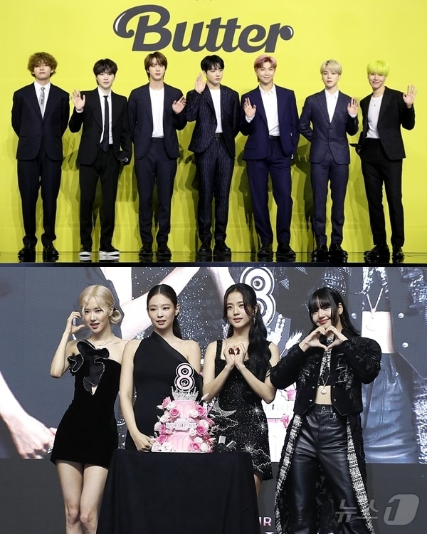 방탄소년단(위쪽), 블랙핑크 ⓒ 뉴스1 DB