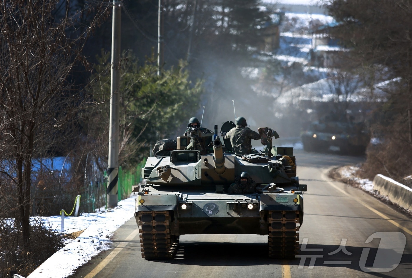 지난해 혹한기 훈련을 위해 부대 이동중인 육군 제20기갑여단.(제20기갑여단 제공)