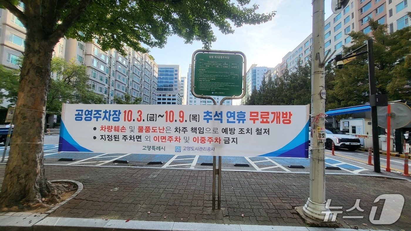 오는 추석 연휴 기간 무료 개방되는 고양시 장항제3공영주차장. (고양도시관리공사 제공, 재판매 및 DB금지)