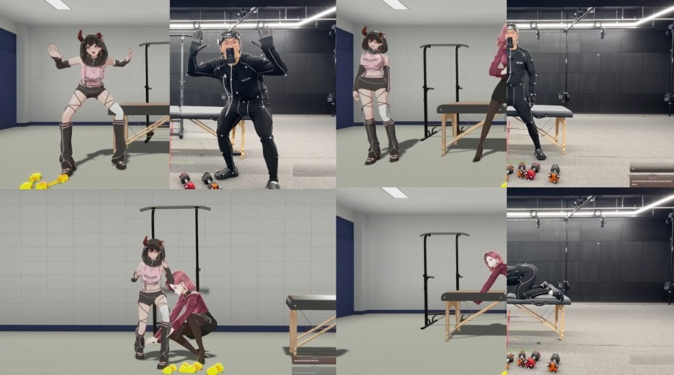 모션캡처 도구를 활용해 버추얼 스트리머 트레이닝을 진행중인 스트리머 지피티 (SOOP 제공)