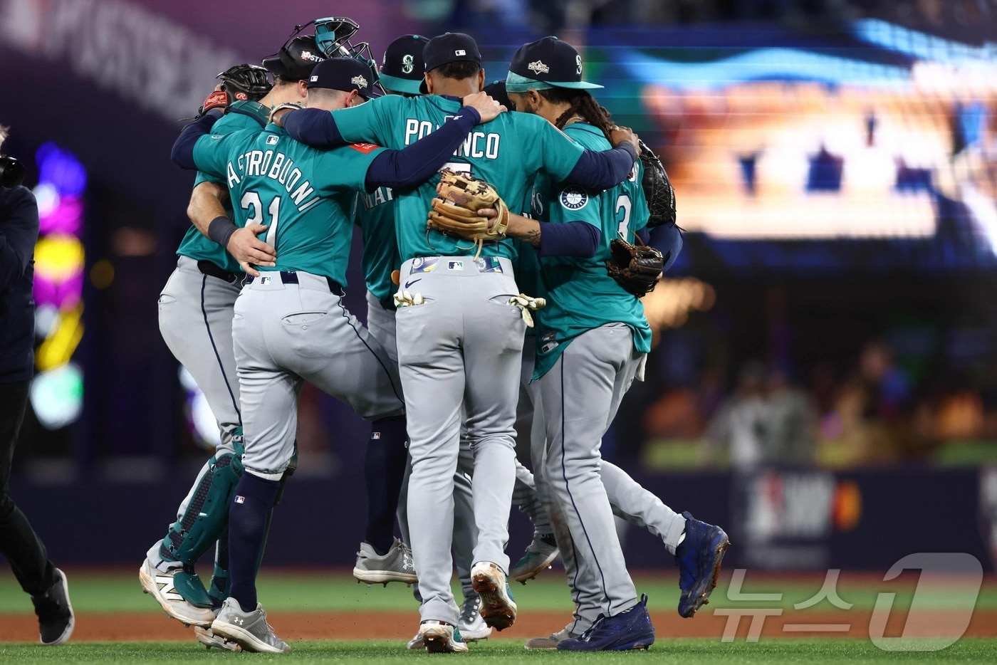 MLB 시애틀 매리너스 선수단. ⓒ AFP=뉴스1