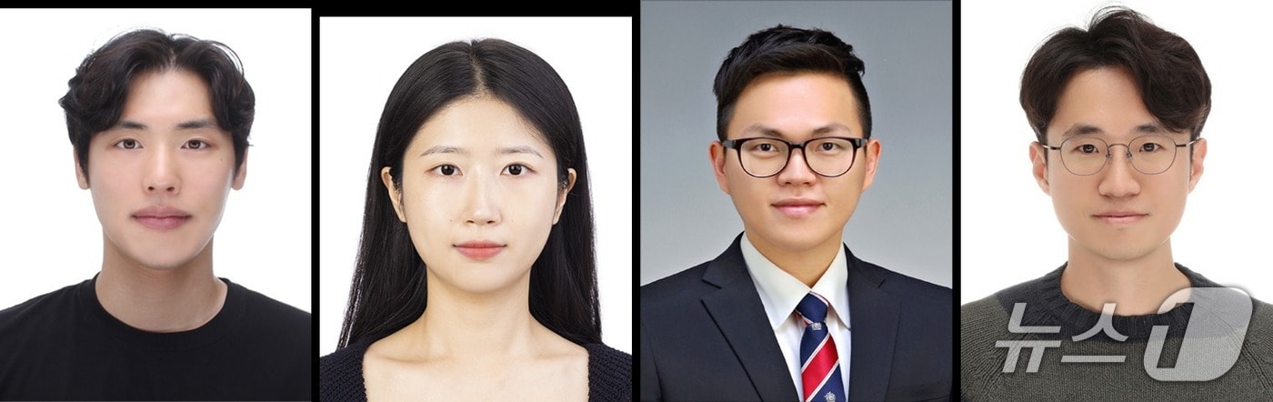 중앙대 공동연구팀 (왼쪽부터) 나정호 박사과정, 장서현 박사과정, 남인호 화학공학과 교수, 박승근 첨단소재공학과 교수.(중앙대 제공)
