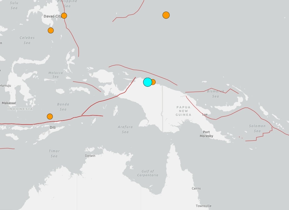 인도네시아 파푸아주에서 규모 6.5의 지진이 발생했다. (USGS)  