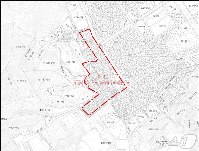 경기 안양시 '성결대학교 주변 재개발 사업' 정비예정구역 위치도.(안양시 제공. 재판매 및 DB금지)/뉴스1