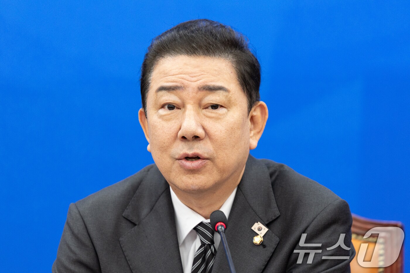 김병기 더불어민주당 원내대표가 19일 서울 여의도 국회에서 열린 국정감사 기자간담회에서 모두발언하고 있다. 2025.10.19/뉴스1 ⓒ News1 이승배 기자