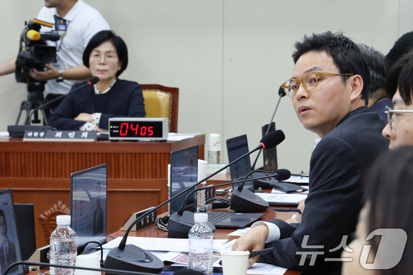 박정훈 국민의힘 의원이 지난 20일 서울 여의도 국회 과학기술정보방송통신위원회에서 열린 방송미디어통신위원회 등에 대한 국정감사에서 발언하고 있다. 2025.10.20/뉴스1 ⓒ News1 신웅수 기자