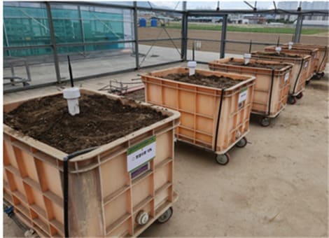 밭 토양 모사 시험을 통한 감지기 성능 검증 현장.(농촌진흥청 제공) 2025.10.22 /뉴스1