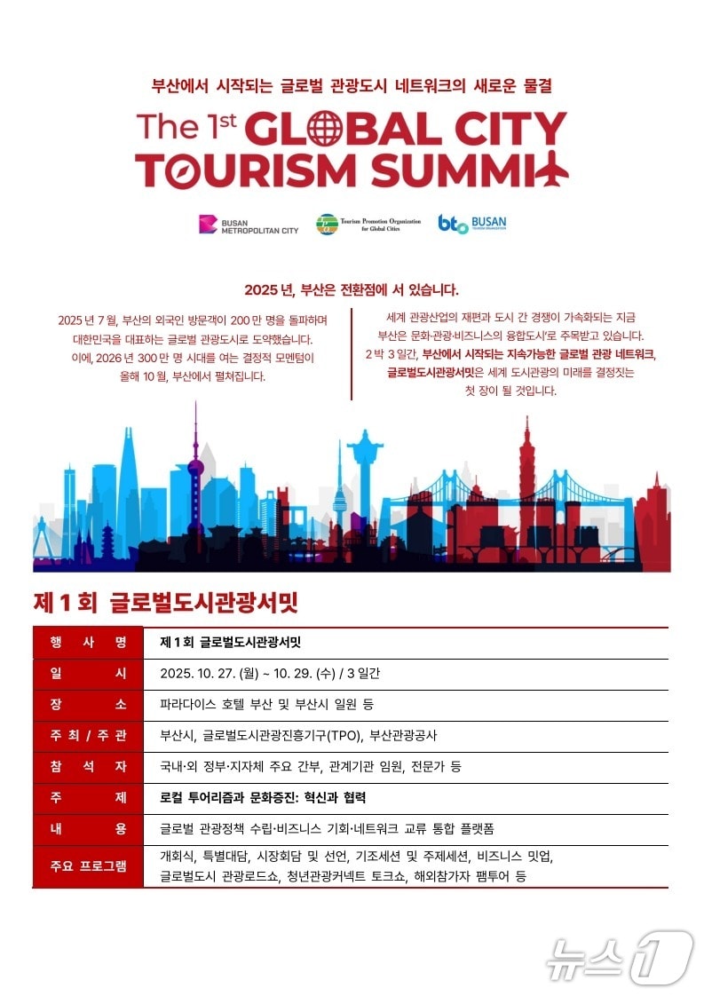 제1회 글로벌도시관광서밋.(부산시 제공. 재판매 및 DB금지)