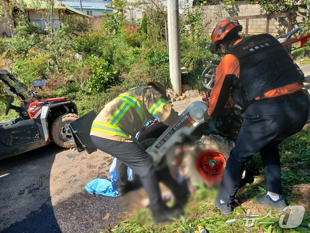 익산 경운기 사고 현장.(전북소방 제공. 재판매 및 DB금지)