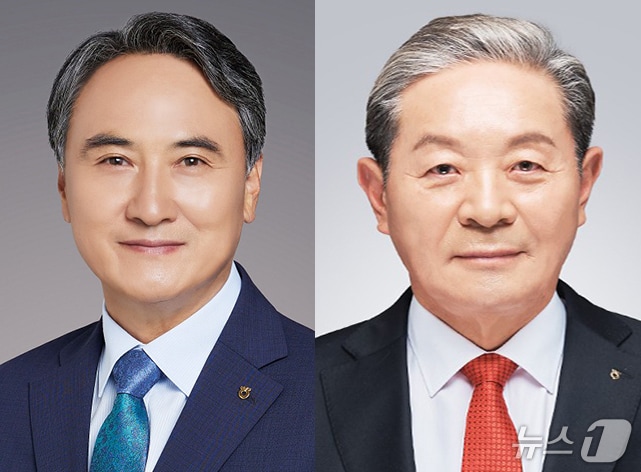 고일학 제주남원농협 조합장(왼쪽)과 김진문 조천농협 조합장.