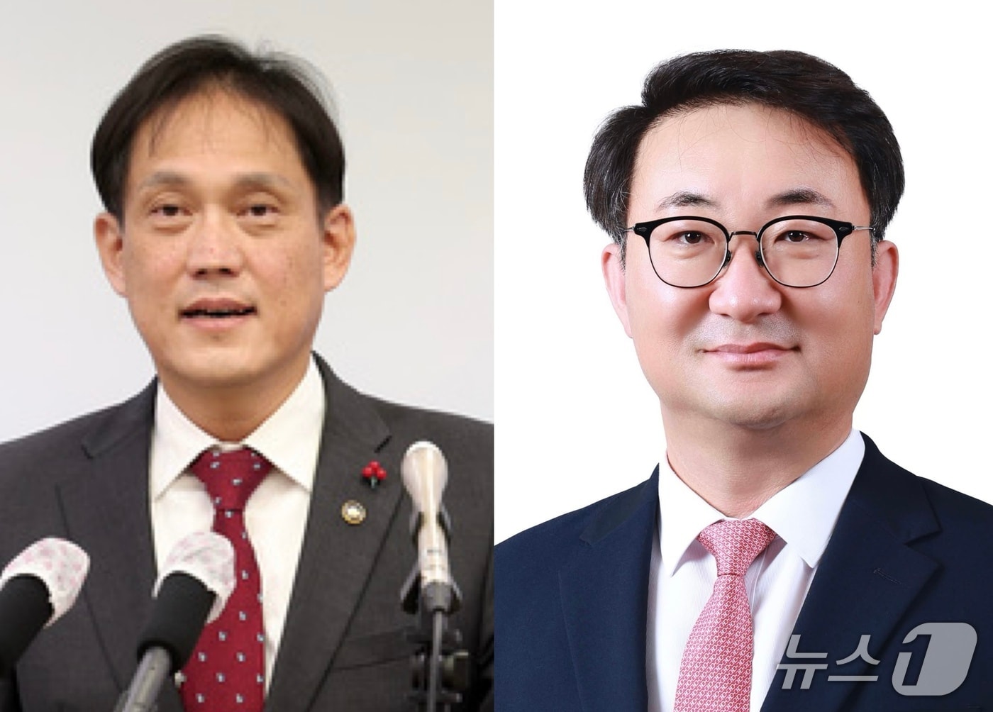 왼쪽부터 김태규 전 방송통신위원회 부위원장과 김상회 전 HD현대중공업 경영지원본부 전무./뉴스1