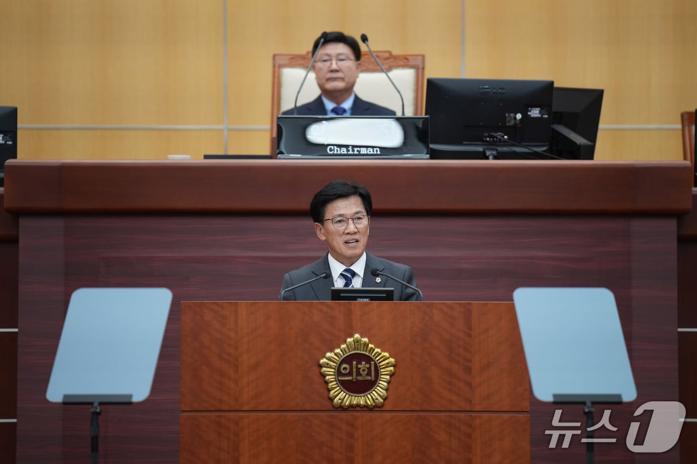 27일 이명연 전북도의원이 임시회에서 5분 발언을 하고 있다.&#40;의회제공. 재판매 및 DB금지&#41;2025.10.27/뉴스1