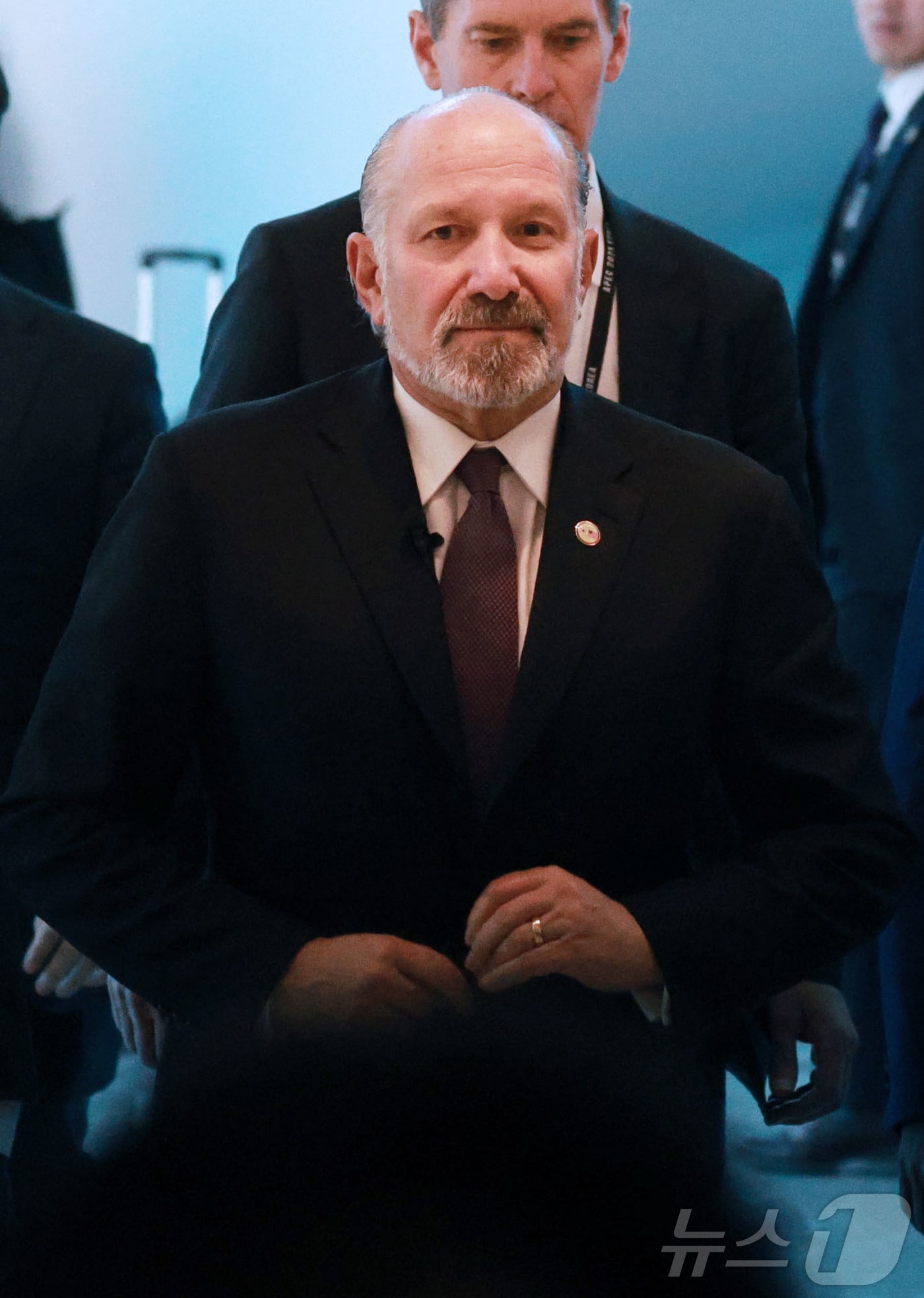 하워드 러트닉 미국 상무장관이 29일 경북 경주예술의전당에서 열린 아시아태평양경제협력체&#40;APEC&#41; 정상회의 최고경영자&#40;CEO&#41; 서밋&#40;Summit&#41; 한미 비지니스 라운드 테이블 행사에 참석하고 있다. &#40;공동취재&#41; 2025.10.29/뉴스1 ⓒ News1 김민지 기자