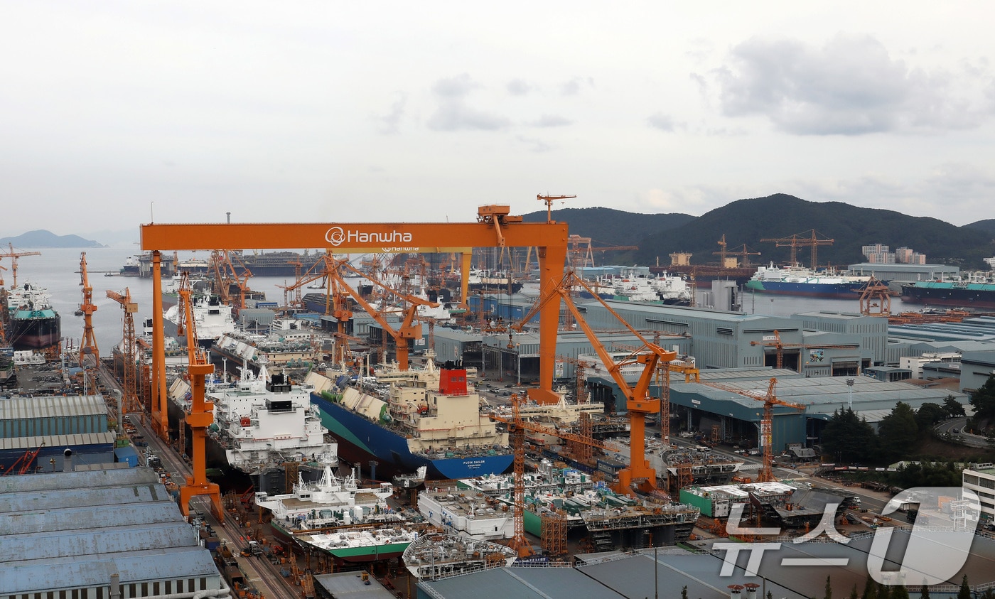 한화오션 거제사업장. &lt;자료사진&gt; 2025.10.30/뉴스1 ⓒ News1 윤일지 기자
