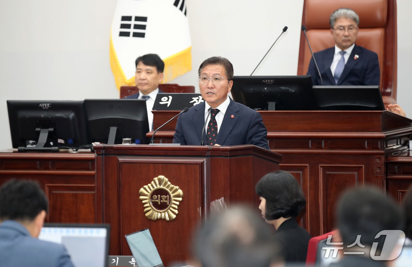 하성용 제주특별자치도의회 4·3특별위원회 위원장이 도의회 본회의장에서 발언하고 있다.(제주특별자치도의회 제공, 재판매 및 DB 금지)