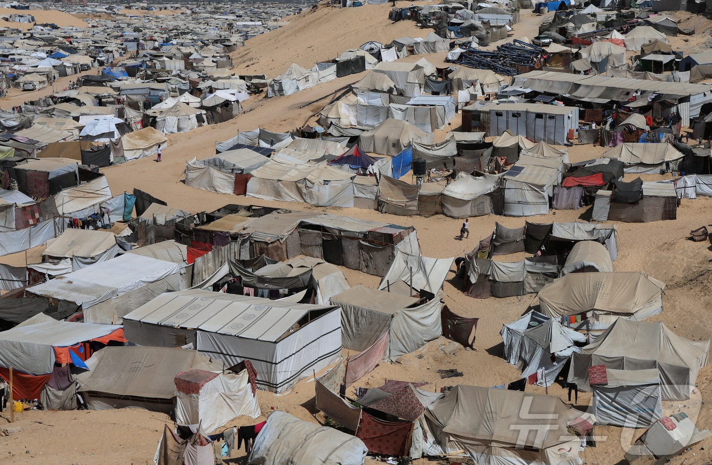 4일(현지시간)  가자지구 남부 도시 칸유니스의 팔레스타인 난민촌 전경. ⓒ 로이터=뉴스1 ⓒ News1 류정민 특파원