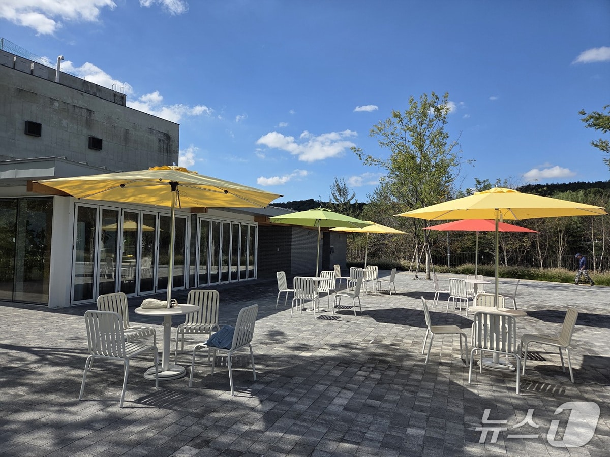 '숲속 카페' 야외테이블과 휴식공간.(양천구 제공)