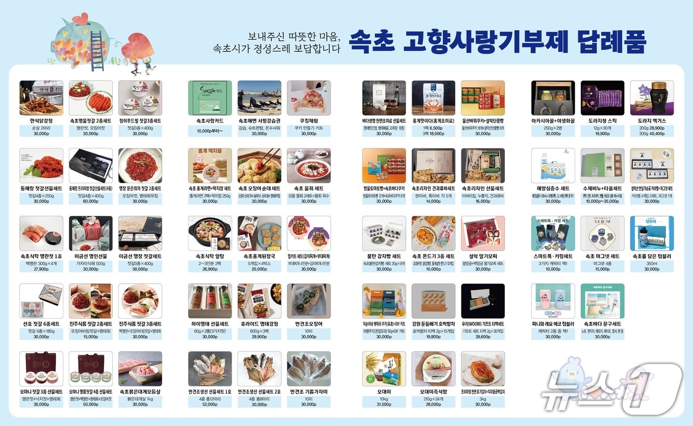 강원 속초시 고향사랑기부제 홍보물.(속초시 제공, 재판매 및 DB 금지) 2025.11.11/뉴스1