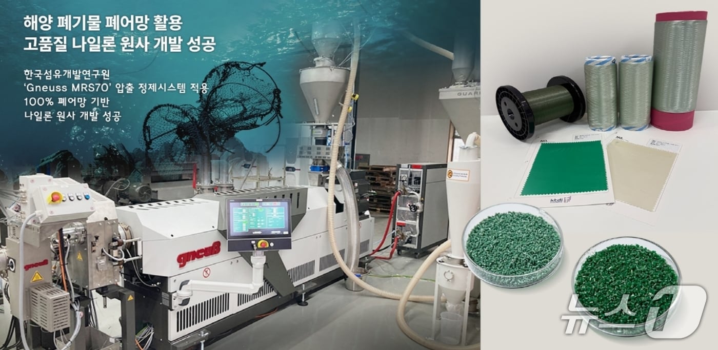 섬유개발연구원이 폐어망을 고품질 섬유로 재활용하는 친환경 제조 기술 개발에 성공했다.(섬유개발연구원 제공, 재판매 및 DB 금지)