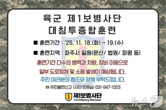 (육군 제1보병사단 제공, 재판매 및 DB금지)