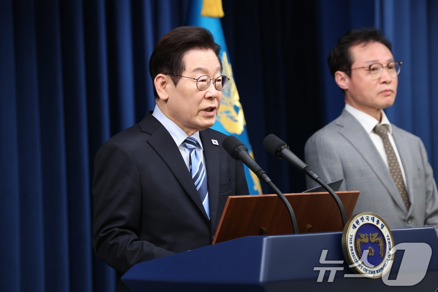 이재명 대통령이 14일 서울 용산 대통령실 청사에서 한·미 팩트시트 타결 결과를 발표하고 있다. 2025.11.14/뉴스1 ⓒ News1 허경 기자