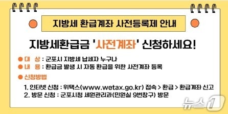 경기 군포시 지방세 환급계좌 사전등록제 홍보물. (군포시 제공. 재판매 및 DB 금지) 2025.11.14/뉴스1