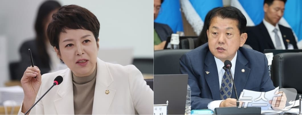 더불어민주당 김병주 의원&#40;오른쪽&#41;과 국민의힘 김은혜 의원. ⓒ 뉴스1 DB 