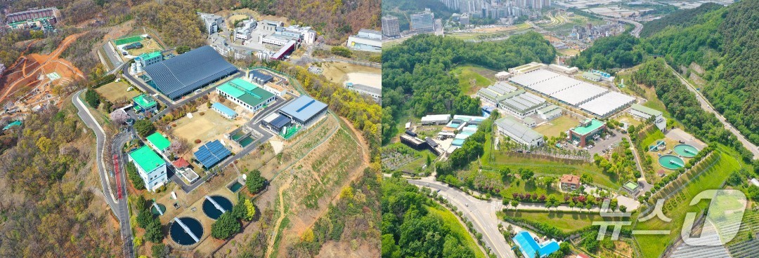 안산정수장&#40;왼쪽&#41;과 연성정수장.&#40;안산시 제공&#41;