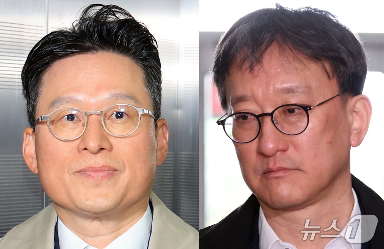 김선규 전 고위공직자범죄수사처 수사1부장검사&#40;왼쪽&#41;와 송창진 전 수사2부장검사.2025.11.17./ⓒ 뉴스1