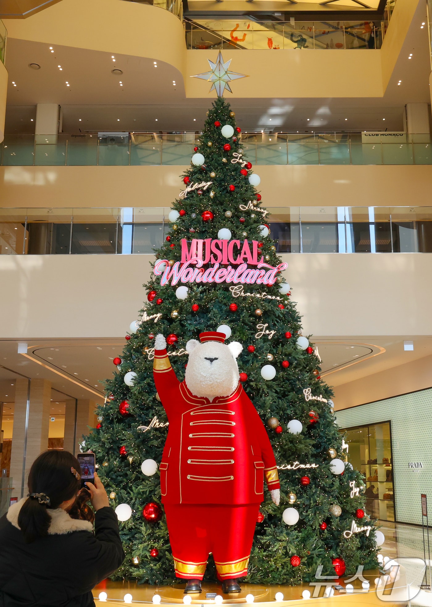 25일 대전·충남엔 북서쪽 찬 공기가 남하하면서 아침 기온이 큰 폭으로 떨어질 것으로 예보됐다. 대전 유성구 대전신세계 Art&Science 1층에 대형 크리스마스 트리가 설치돼 있다. /뉴스1 ⓒ News1 김기태 기자