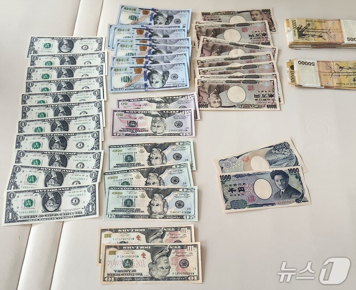 대구시와 대구지방국세청이 최근 고액체납자가 사는 서울의 한 고급아파트를 수색해 찾아낸 미국 달러 등 현금. 대구의 이 체납자는 지방소득세 2억원을 내지 않고 버티다 체납처분팀의 추적에 덜미가 잡혔다.&#40;대구시 제공,재판매 및 DB 금지&#41;