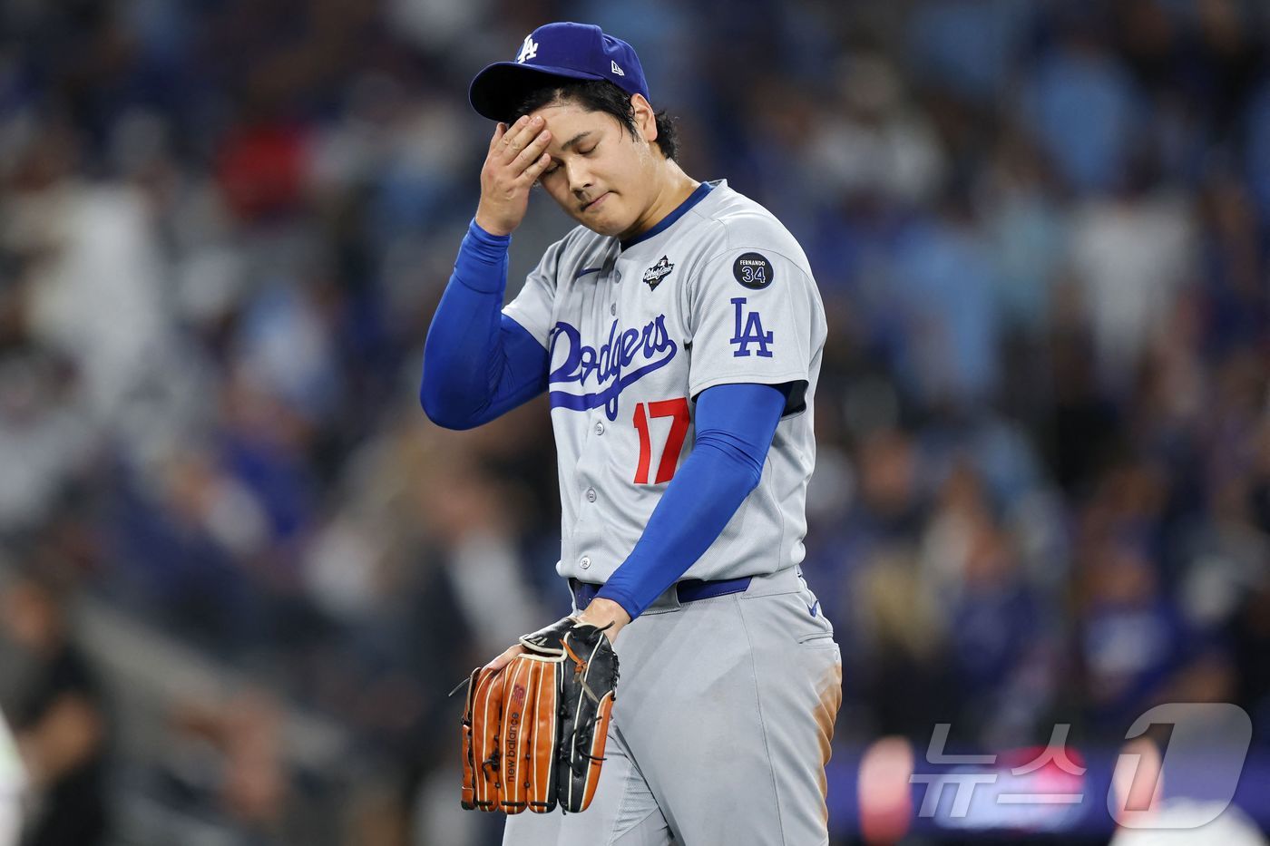 비셋에게 홈런을 허용한 직후의 오타니