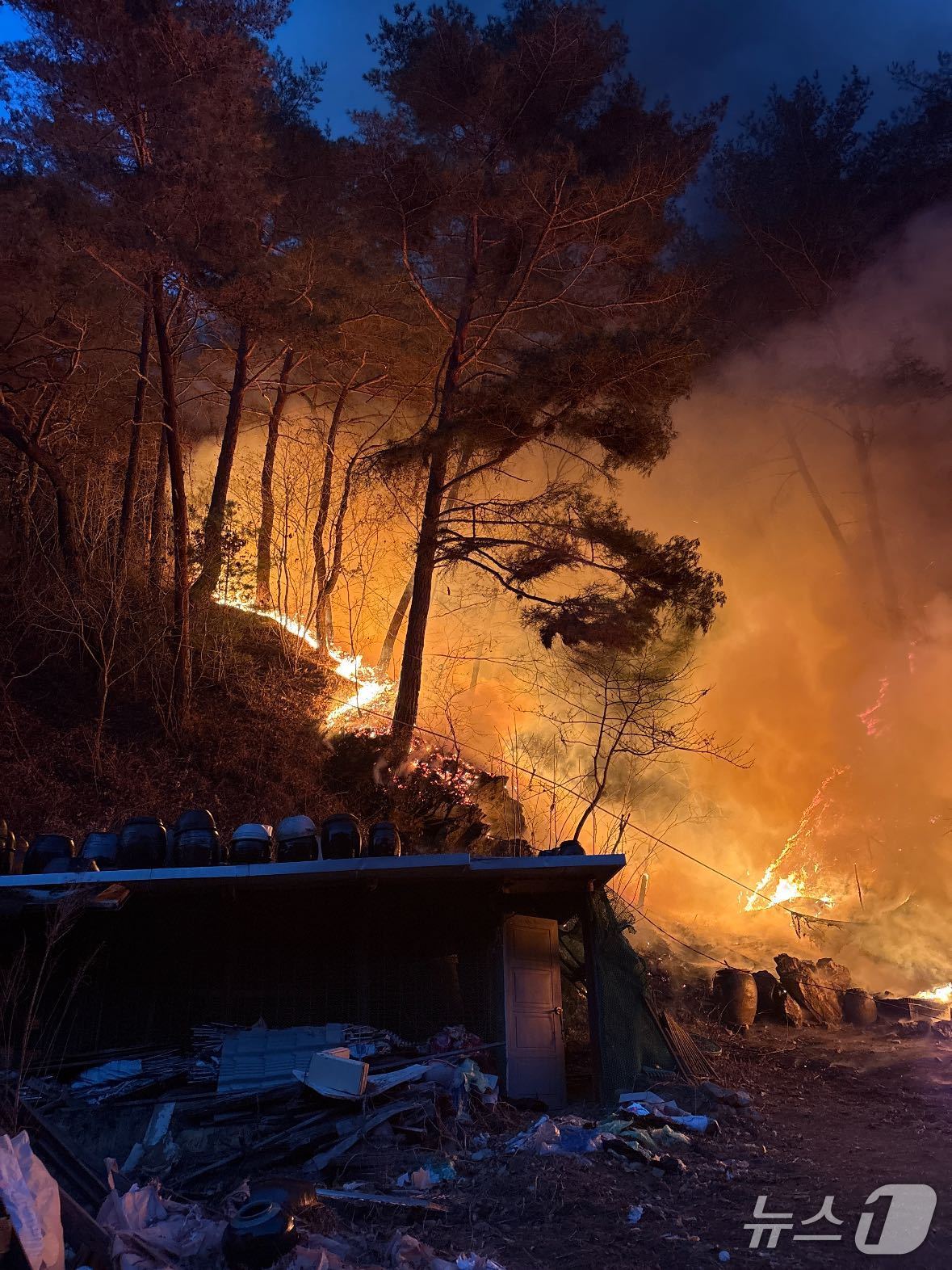 강원 인제 기린면 현리 산불 현장.(강원도소방본부 제공,재판매 및 DB금지)