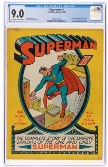 &#39;슈퍼맨&#39; 코믹스 초판본이 912만 달러&#40;약 134억 원&#41;에 낙찰됐다. &#40;헤리티지 옥션&#41;