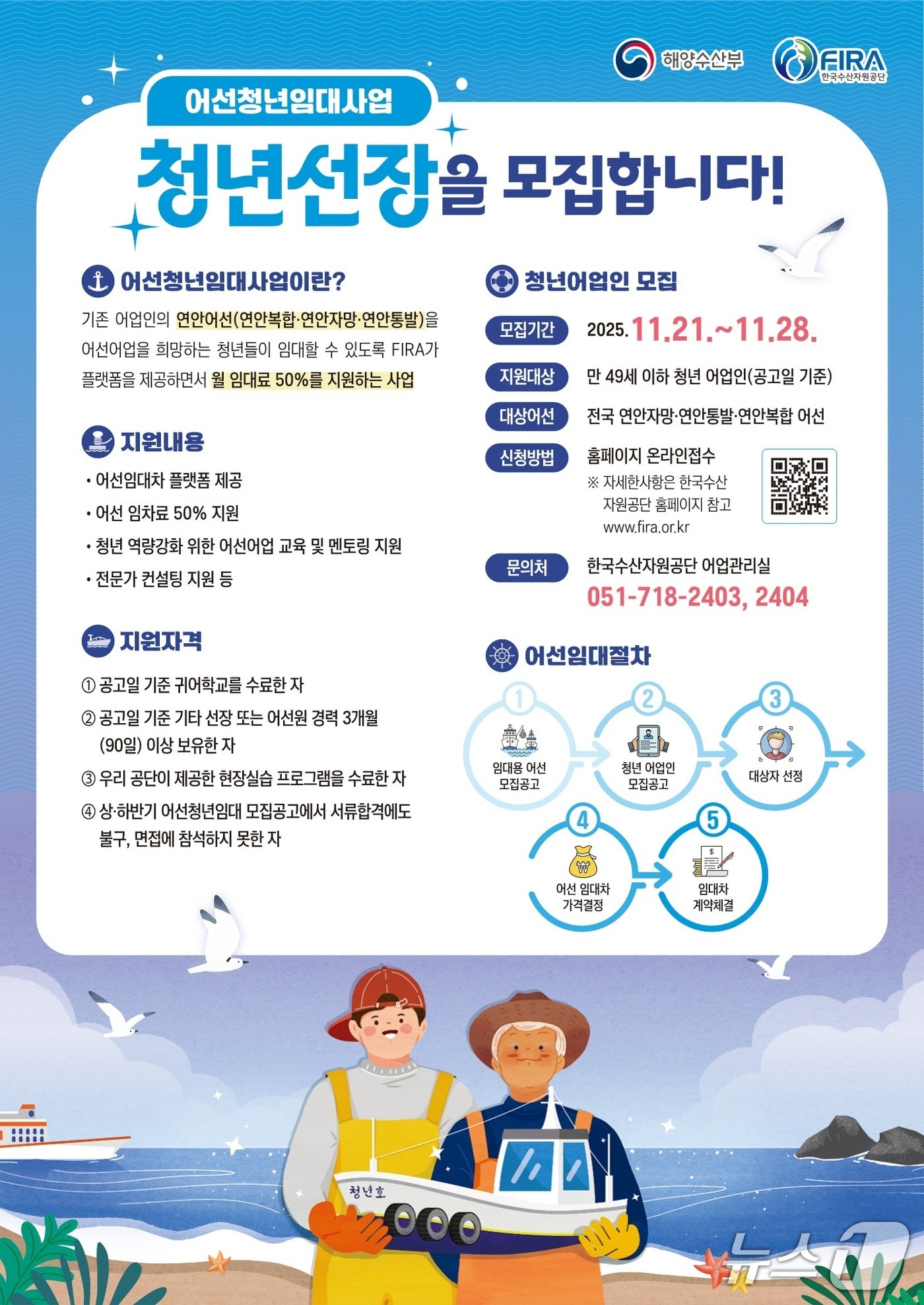 어선청년임대사업 모집 포스터 (한국수산자원공단 제공. 재판매 및 DB금지)