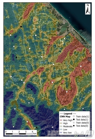합성곱신경망&#40;CNN&#41;으로 분석한 강릉 남대천 지하수 산출 유망도&#40;지질연 제공&#41; /뉴스1