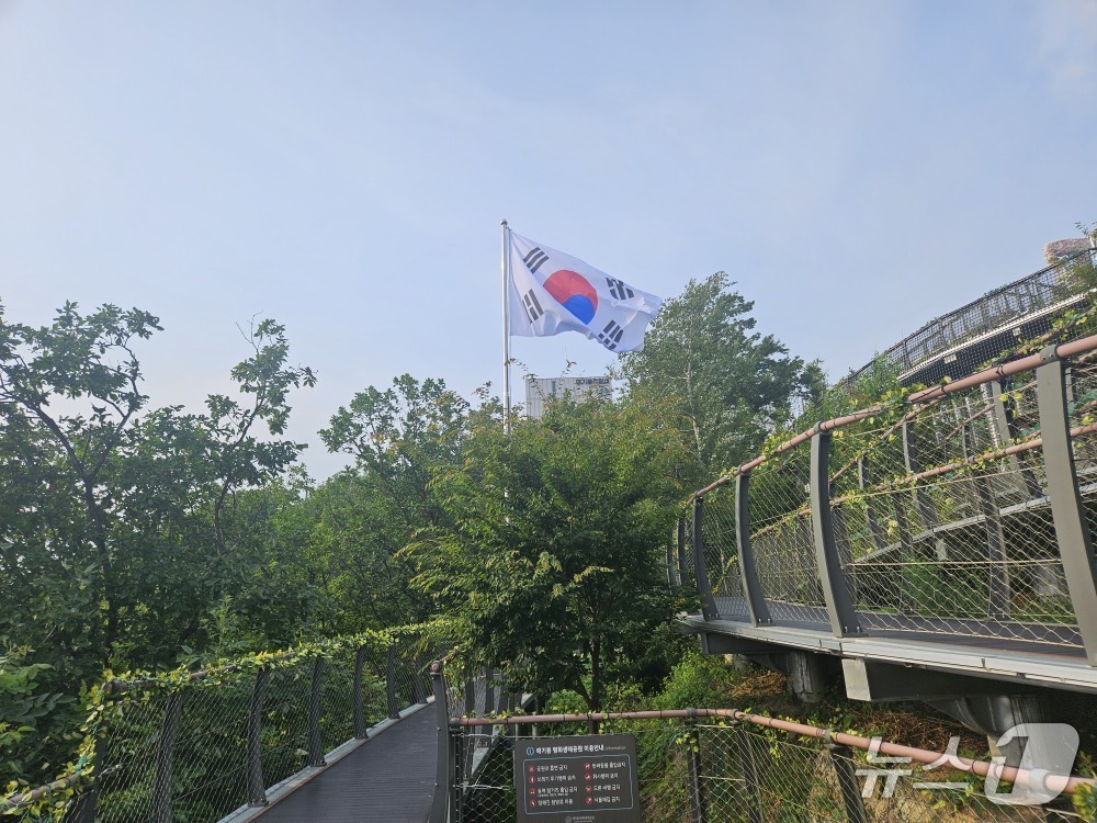 애기봉평화생태공원에 설치된 태극기&#40;김포시문화재단 제공.재판매 및 DB금지&#41;